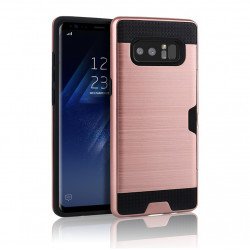 Galaxy Note 8 Credit Card Armor Hybrid Case (Rose Gold)